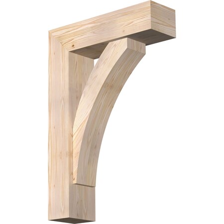 Ekena Millwork Thorton Block Smooth Bracket w/ Offset Brace, Douglas Fir, 7 1/2"W x 26"D x 38"H BKT0806X26X38THR05SDF